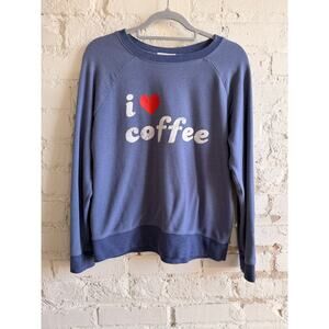 Grayson Threads “I Love Coffee” Blue Sweatshirt Women’s Size Large Raglan Top